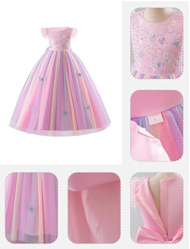 Vestido 3D con lentejuelas para niña ceremonia tul elegante fiesta comunión 6