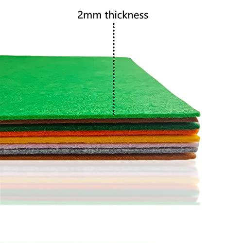 Image of Jtnohx Stiff Felt, 2mm Thick Felt Sheets for Crafts, 8 inchx12 inch Hard Felt Fabric Squares 8Pcs for DIY Projects (Yellow Brown Series)