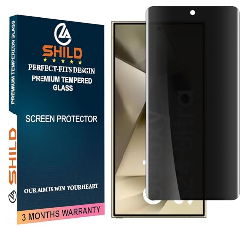 Image of EZ-GLAZ (Pack of 1 Curved Privacy Tempered Glass Screen Protector for Samsung Galaxy S24 Ultra | UV Privacy Glass | 9H Hardness | Fingerprint Unlock | HD Clarity | Anti-Spy Protection