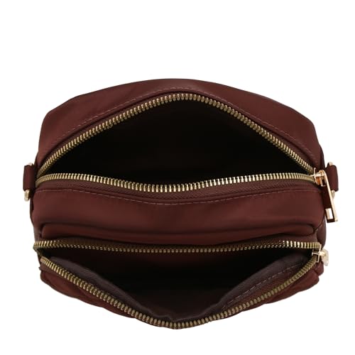 Image of FashionPuzzle Quilted Nylon Crossbody Bag with Wide Strap