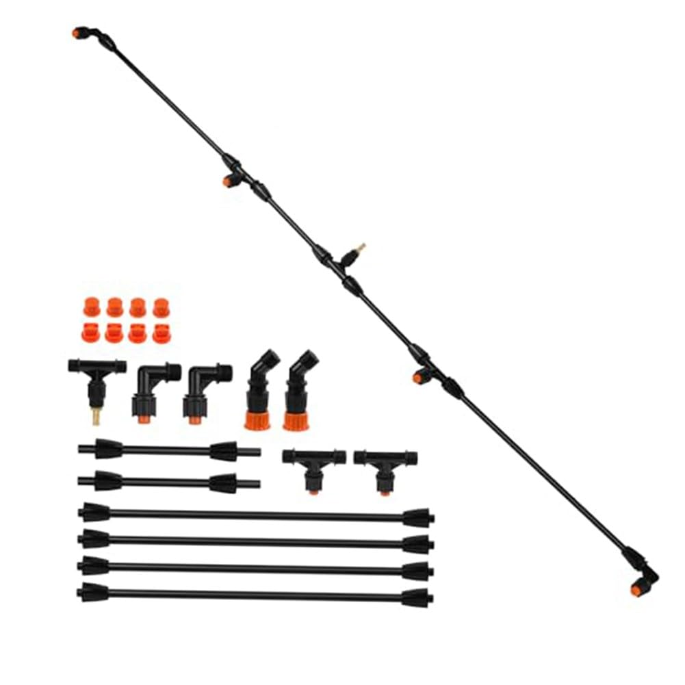 Risveglio Adjustable Sprayer Boom Wand, 74.8 Inch Length with 90 and 135 Degree Nozzles, Proof Brass Adapter Pest Control and Orchard Spraying