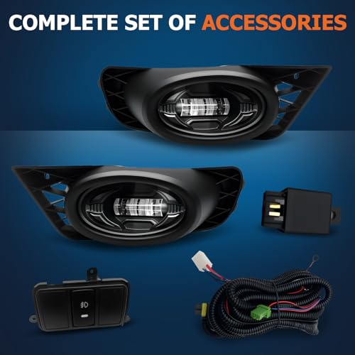 LED Fog Lights Assembly Replacement for 2009 2010 2011 Honda Civic Sedan Front Bumper Driving Fog Lamps with Clear Lens 1 Pair of Fog Lights by Boxlight - Used condition - Image 2