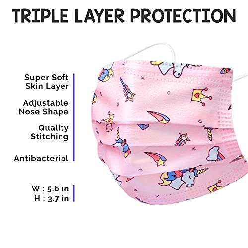 50Pc/100Pc Kids Disposable Protective Safety Face Masks Mix Pattern 3-Ply Face Mask For Single Use Mask (50 Pc - Mix Animal Set) #TOP1