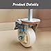 M20 Threaded Stem Casters, 4/5/6 inch Nylon Industrial Castors, Machine Equipment Swivel Casters with Brake, Heavy Duty Bearing Stem Casters Wheels, Set of 4 (5inch,M20x60mm)