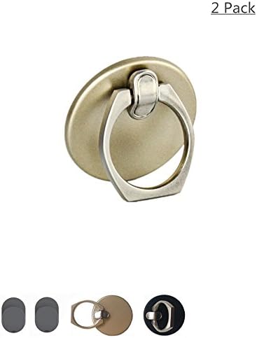Finger Ring Grip/Kickstand Phone Holder with Car mount Hook for iphone 5 6 7 Plus Samsung.. (2pcs/Pack Black and Golden)