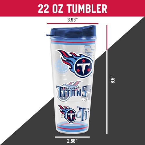 Image of Rico Industries NFL Football Tennessee Titans Double Wall 20oz Tritan Tumbler