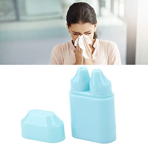 Aspirador Nasal de Furo Duplo para Alívio Rápido, Aspirador de Rinite Azul Ajustável, Portátil e Fác