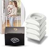 NINE BANANA 1st Nonslip Sturdy & Stylish Matte White Square Baby Gate Wall Protector (4 Pack x 1Set)