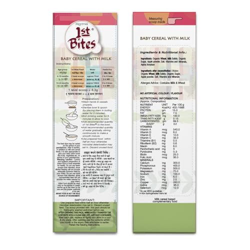 Image of Pristine 1st BITES Baby Cereal 300g | Baby Food (8-24 Months) Stage-2, Organic Wheat & Apple Powder | Infant Food