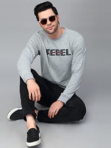 Image of Rigo Fleece Printed Round Neck Sweatshirt for Men | Full Sleeves Sweatshirt for Men | Casual Wear & Stylish Sweatshirts for Men
