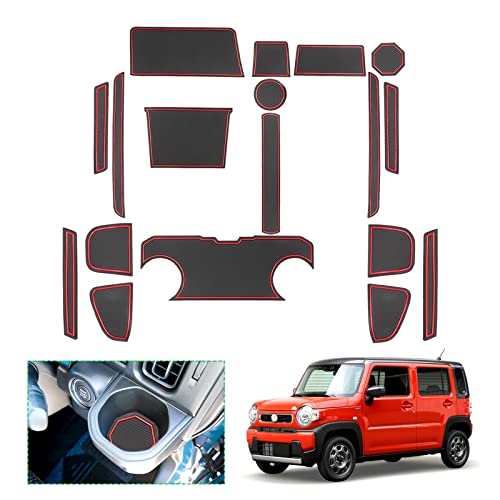 GAFAT Compatible con Suzuki Hustler alfombrillas antideslizantes, alfombrillas de goma antideslizantes para consola central, portavasos, costura de puerta
