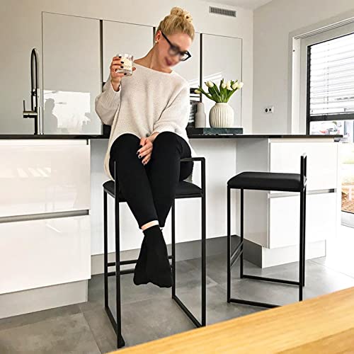 Tabouret de petit-déjeuner chic en velours et dossier design DASHADAO