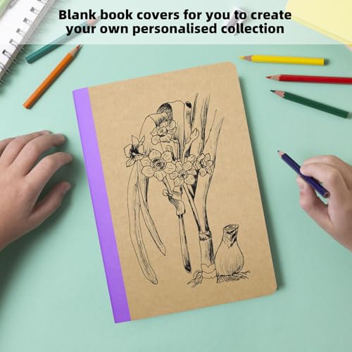 PWGHWG Kraft Notizbuch A5 Liniert, 12 Stück Notizbücher Set, Notizheft Leer mit Regenbogen Rücken in 8 Verschiedenen Farben, 60 Seiten, Notebook A5 Notizblock für Büro, Schule, 21×14 cm