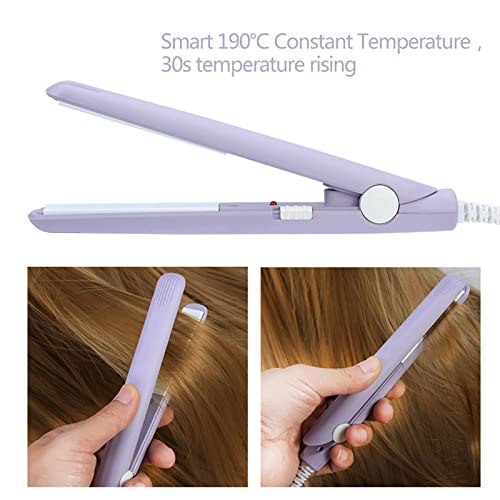 Mini plancha alisadora 2 en 1 portátil violeta miniatura 3