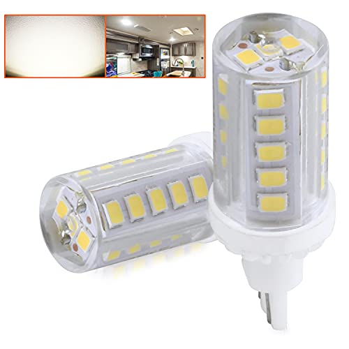 Leisure LED 2 Pack RV LED Light Bulbs 450LM Natural White 4000K T10 921 922 912 33SMD LED Replacement Light Bulbs for RV Indoor Lights 10-30V (Natural White 4000K, 2-Pack)
