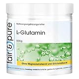 Para su salud: La L-Glutamina en polvo de Fair & Pure es 100% pura. El producto es vegano, sin gluten y sin lactosa, y no contiene estearato de magnesio, dióxido de silicio, colorantes, aromas ni conservantes.