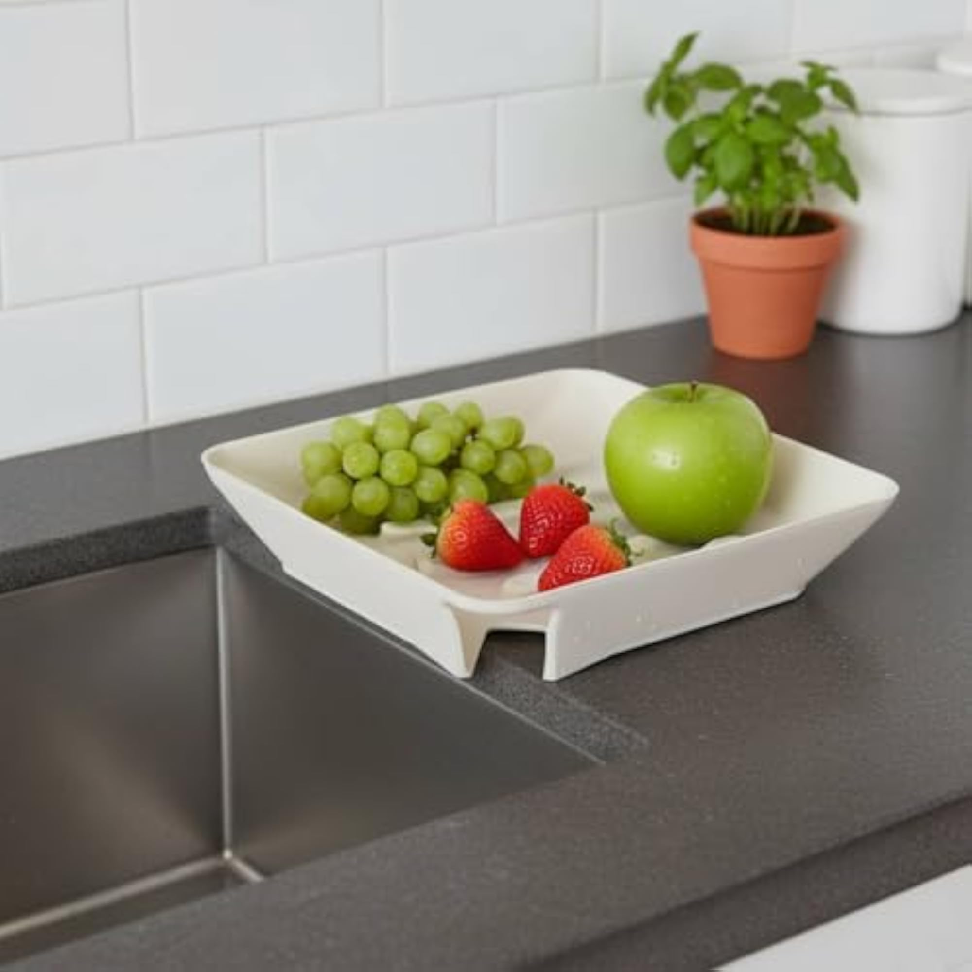 Silicone Draining Tray, Quick-Drying Square Countertop Drainer