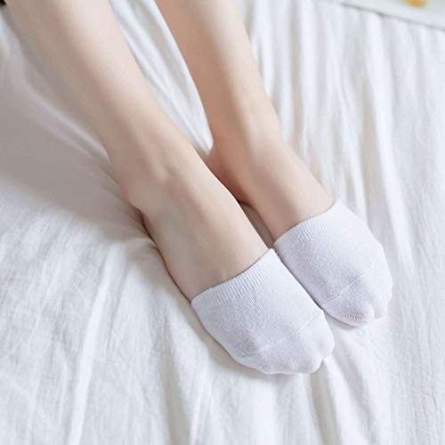 10 Pairs White Seamless Clog Mule Half Socks for Women Cotton Toe Topper Socks2
