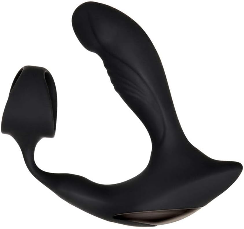 Zero Tolerance - Strapped & Tapped Silicone & Rechargeable Remote-Control Heating & Vibrating Action Simultaneous Prostate and Penis Stimulator - Black