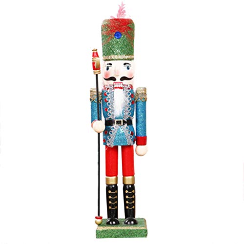 Baitang Casse-Noisette De Noël 30cm, Casse Noisette Casse Noix en Bois, Casse-Noisette Noel Soldat Figurine, Christmas Nutcracker Soldier pour Decoration De Noël Cover