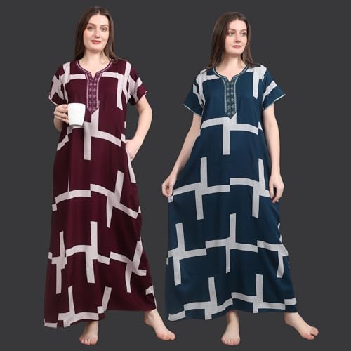 Image of Women's Alpine Floral Print Maxi Night Gown