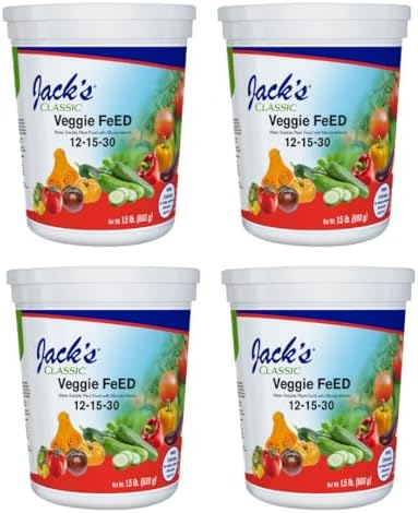 Jack's Classic 12-15-30 Veggie Feed Fertilizer, 1.5lb (4 Pack)