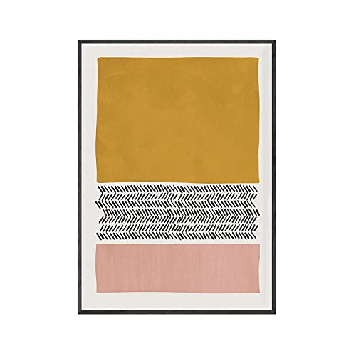 Impression sur toile fond noir abstrait triptyque scandinave 70x100 cm - 2