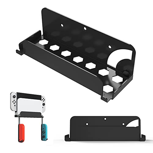 Soporte De Pared, Soporte De Pared para Consola NS Switch, Soporte De Pared para Interruptor Switch, Soporte De Pared para NS Switch OLED, Ahorra Espacio ( Negro ) Cover