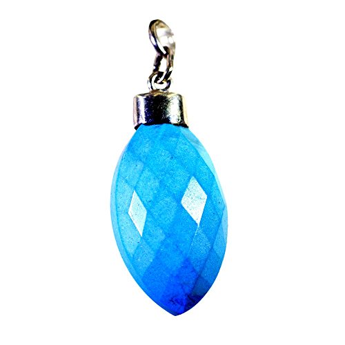 Gemsonclick Véritable Turquoise Médaillon en Argent Sterling Marquise Checker Pierre De Naissance Charm Fait À La Main pour Femmes Cover