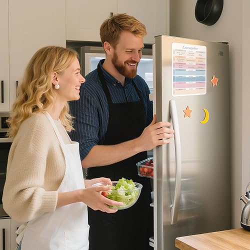 BIROYAL A4 Essensplaner Wochenplaner Abwischbar - Wochenplaner Magnetisch - Magnetisch Woche Menüplaner - Magnettafel Kühlschrank für Familie Frühstück, Mittagessen, Abendessen - 21x30cm