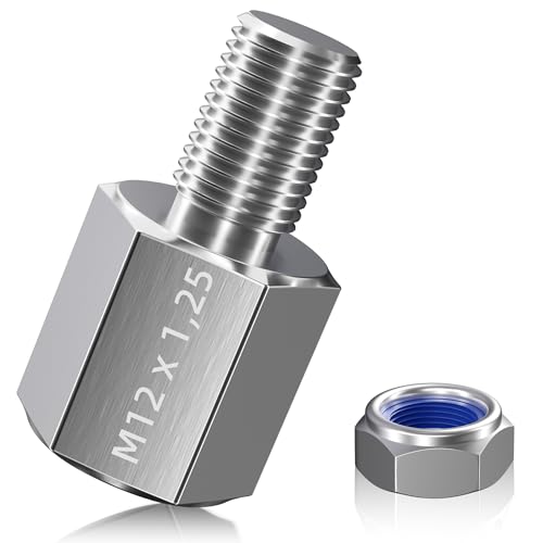 NICEDACK Fahrrad Achsadapter für M12 x 1,25 Steckachse, Fahrrad Anhänger Kupplungs Adapter, Silber, Geeignet für Fahrradachsen mit 12mm Durchmesser und 1,25 Teilung