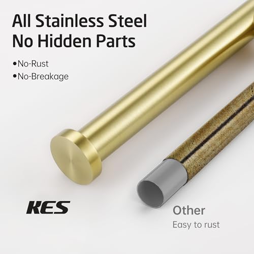 KES Toilet Roll Holder Wall Mounted, Brushed Brass Toilet Paper Holder, Gold Loo Roll Holder for Bathroom & Kitchen, Brushed Finish, A2175S12-BZ