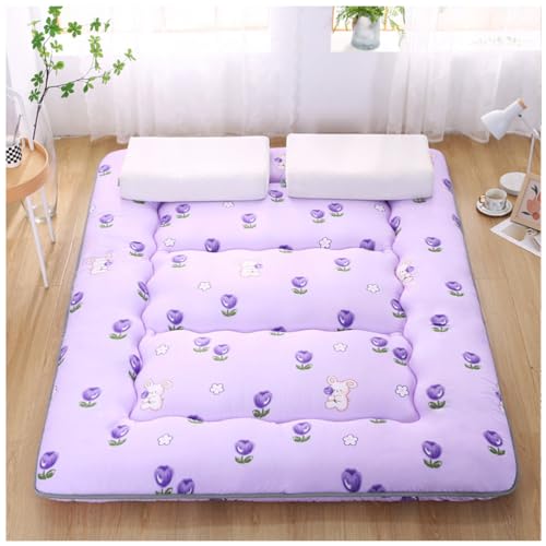 Colchón futón japonés de 10 cm, Tatami Gris, Relleno de Espuma viscoelástica triturada, Plegable y portátil, para Camping, tamaño K, 10 x 120 x 200 cm (47 x 79 Pulgadas)