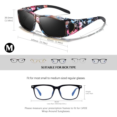 Image of LVIOE Over Glasses Sunglasses Wrap Around Polarized Sunglasses for Men Women Fit Over Prescription Glasses with UV Protection