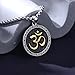 Lattd Om Necklace 925 Sterling Silver Om Pendant Ohm Sanskrit Symbol Jewelry Gifts for Men Women, w/Stainless Steel Chain 22”+2”