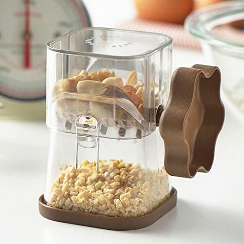 MVM Enterprise Nut Chopper, Manual Nut Grinder Portable Dried Fruit Crusher ABS Multifunction Hand Crank Nut Grinder for Chopped Almonds, Hazelnuts, Pecans, Walnuts (Pack of 1)