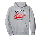 vintage chicago house est. 1984 house party dj idea regalo felpa con cappuccio