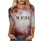 Photo Gallery i m - maglia fine da donna, per halloween, a maniche lunghe, maniche a 3/4, costume di halloween, con scritta in lingua tedesca "sarcastic humor", con scritta in lingua tedesca, vino, xxl Photo Gallery i m - maglia fine da donna, per halloween, a maniche lunghe, maniche a 3/4, costume di halloween, con scritta in lingua tedesca "sarcastic humor", con scritta in lingua tedesca, vino, xxl