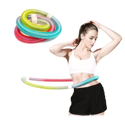 フラフープ ダイエット用 折りたたみ式 脂肪燃焼 PVC 大人用 ソフトスプリング ポータブル ウェイト付き ウエスト 背中 脚 胸 エクササイズ 筋トレ シェイプアップ ストライン訓練 トレーニング機器 多機能 フィットネス 収納簡単 省スペース 室内