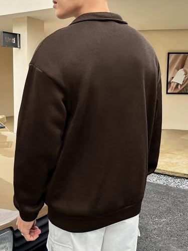 Image of Noble Monk Men's Baggy Fit Sweatshirt | Drop Shoulder Oversized Sweatshirt | Long Sleeve Zip with Collared Sweatshirts for Men's