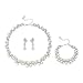 EVER FAITH Austrian Crystal CZ Simulated Pearl Victorian Style Necklace Earrings Bracelet Set Clear