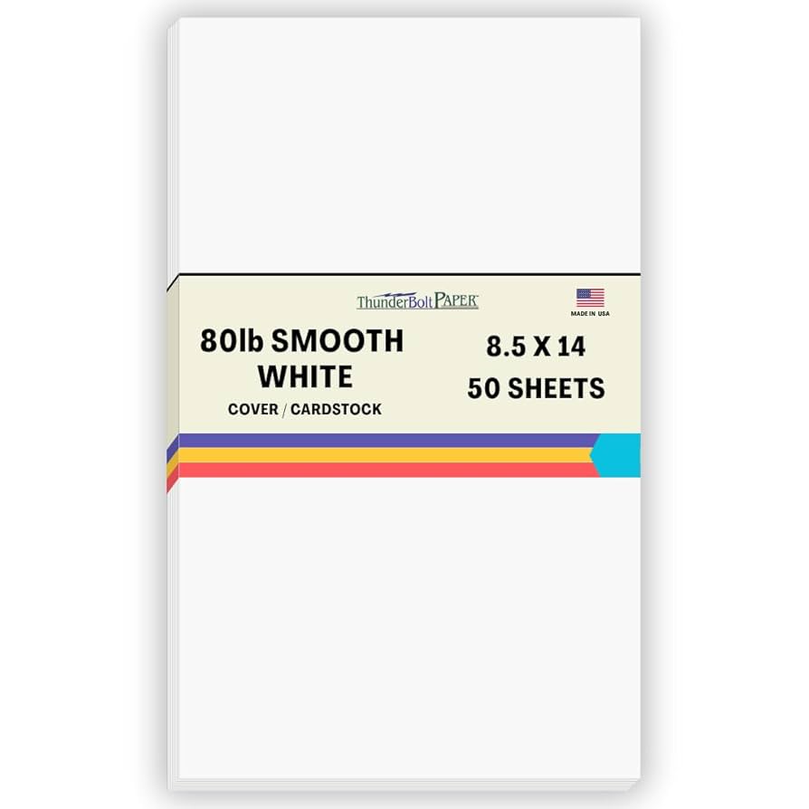 Amazon.com : 50 Bright White Smooth Card Paper Sheets - 8.5