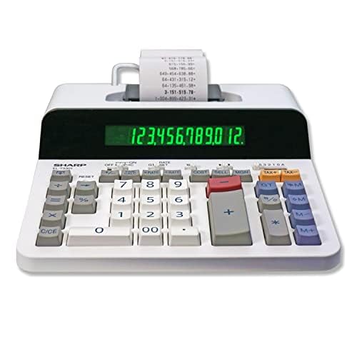 image for Sharp 12-Digit Printing Calculator with Extra Large 10-Digit Option, 8