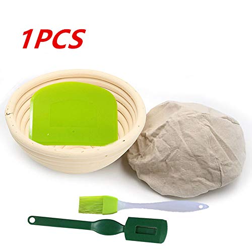 HANXIUCAO Redondo Banneton Pan a Prueba De Pan Brotform Masa Que Se Levanta con Forro de Lino como Panaderos Profesionales para el Hogar (Ronda 7 Pulgadas)
