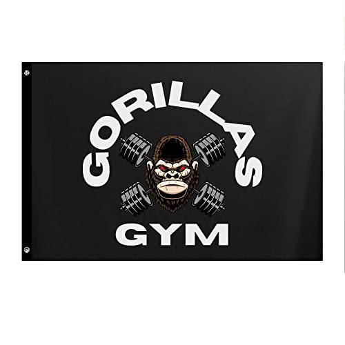 Bandiere E Striscioni In Poliestere Da 1,5 X 1,5 M Con Manubri Gorilla Per Esercizi Di Casa E Palestra, Decorazione Per Allenamento Fitness, Decorazione Per Stanza, Camera Da Letto, Esterni, Feste,-image