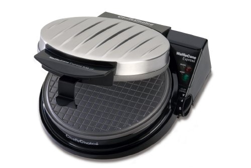 Chef\'sChoice 838-SE WaffleCone Express Ice Cream Cone Maker Features Nonstick Baking Surface and Temperature Recovery, Silver