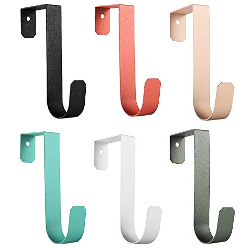 Picowe 6 Pack Over The Door Hooks, Z-Shaped Door Hangers Organizer Rack for Hanging Clothes Coats Hats Bag Towels for Sitting Room Bathroom Bedroom