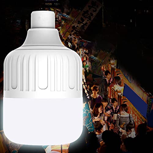 KIMISS Luz Recargable de Emergencia, Bombilla LED de 80W y 80mm, Bombillas USB para Puestos de Mercado Nocturno Al Aire Libre, Corte de Energía en el Hogar, Campin