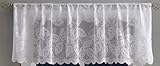Warm Home Designs Lace Valance for Leaves Kitchen Decor. Leaves Embroidered White Valance is Perfect for Vintage Kitchen Leaf Design. AR White 18'