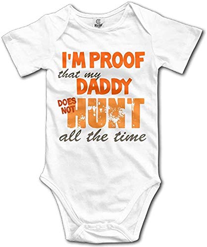 Image of SiYooca I'm Proof Daddy Doesn't Always Hunt Funny Rompers Cute Novelty Infant One-Piece Baby Bodysuit Months